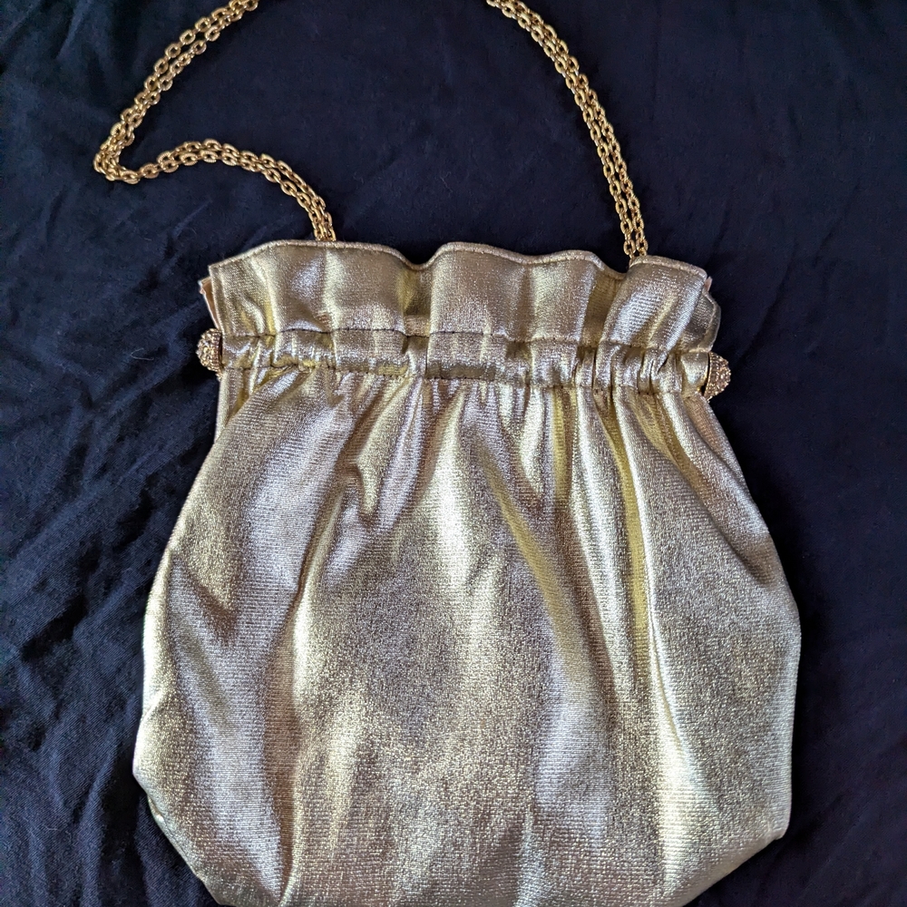 Ande Vintage Gold Wristlet Clutch with Chain